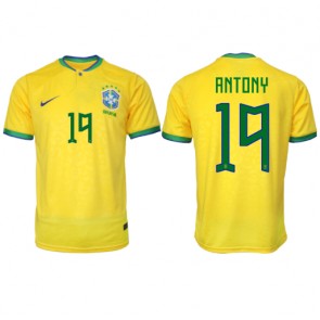 Maillot de foot Brésil Antony #19 Domicile Monde 2022 Manches Courte